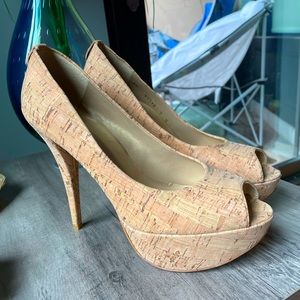 Stuart Weitzman Natural Cork Platform Pumps